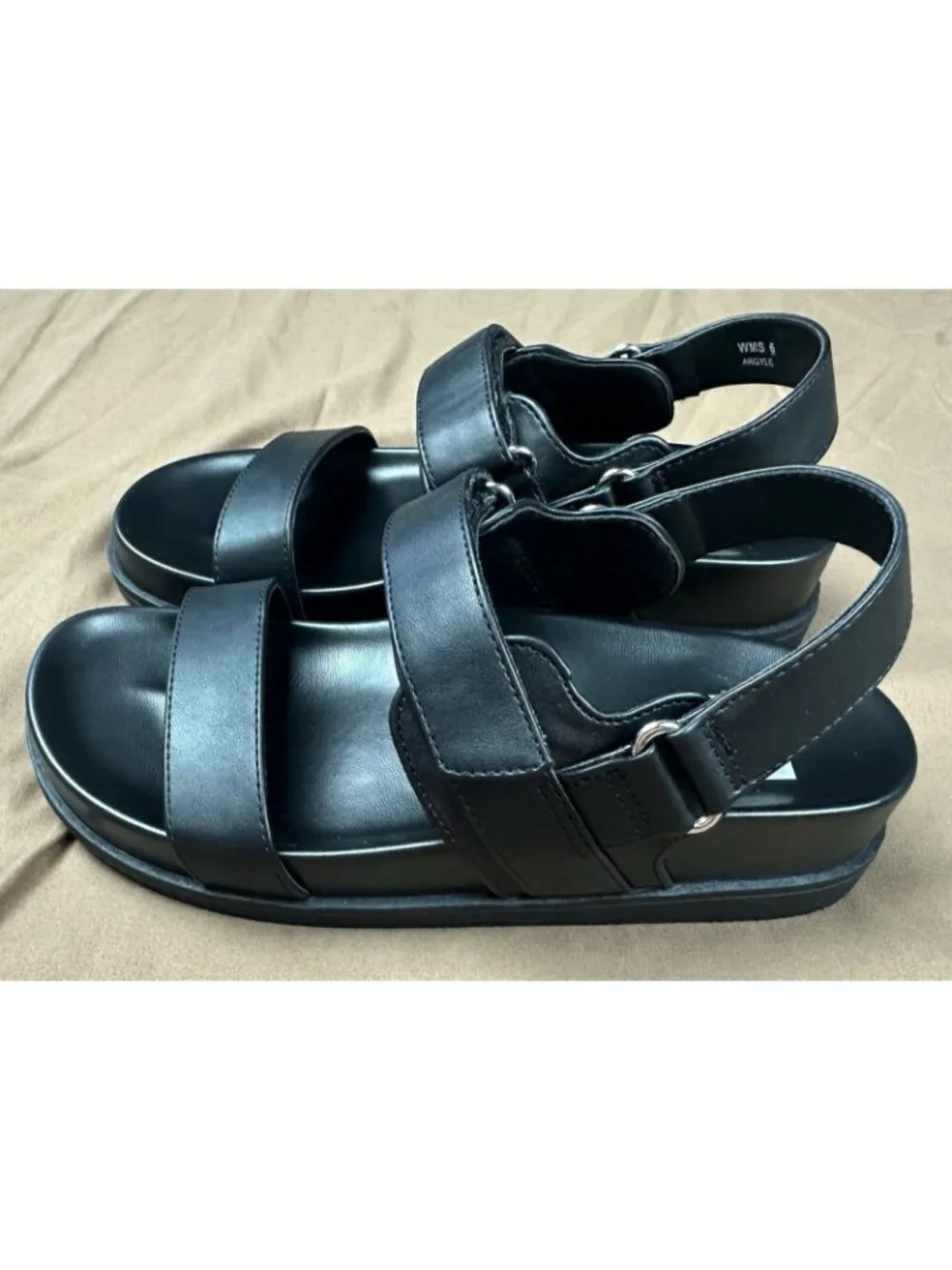 DV by Dolce Vita Women's Argyle Strap Sandals Black Size 6